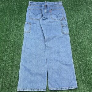 Vintage Levi's Carpenter Jeans Mens 34x29" Blue Baggy Wide-Leg Loose Red Tab Y2K